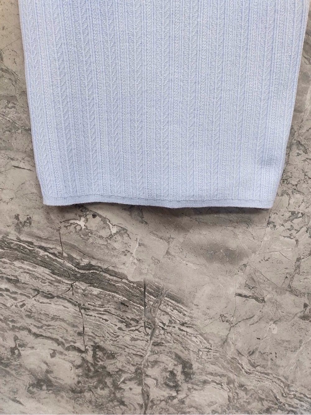 Miu Miu Baby Blue Ribbed Lace-Trim Camisole - Picture 4 of 9